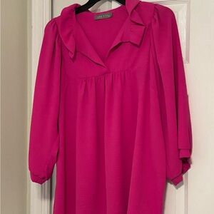 Pixi Fuchsia Blouse with Ruffle Detail